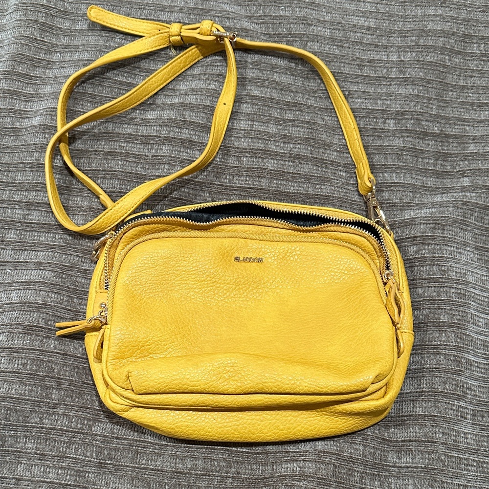 Yellow Leather Crossbody Bag